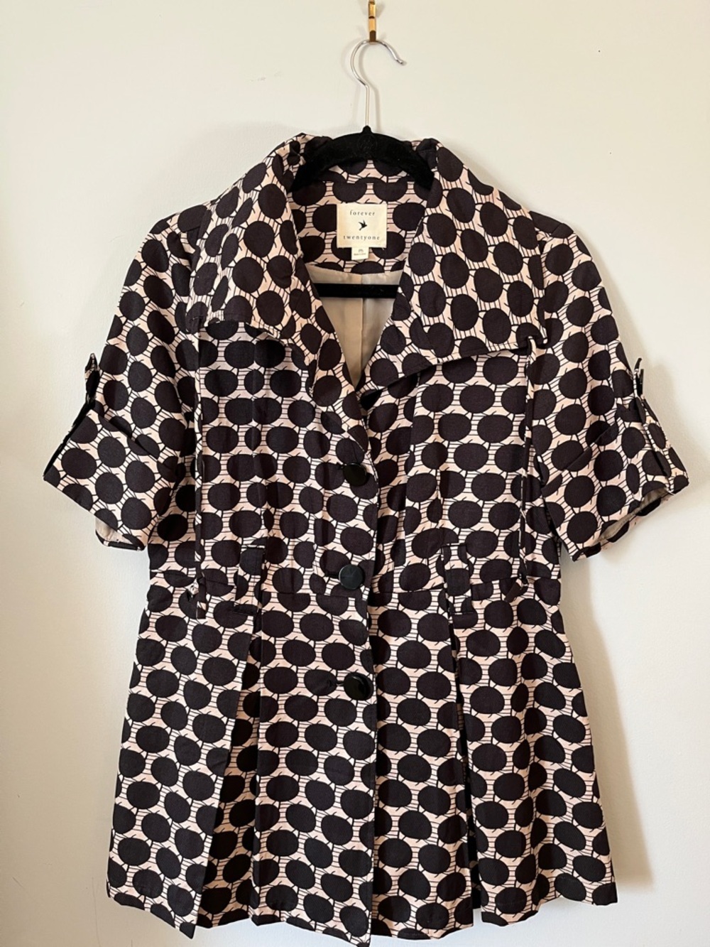 Vtg forever twentyone Polka Dot Short Sleeve Jacket Women’s M
